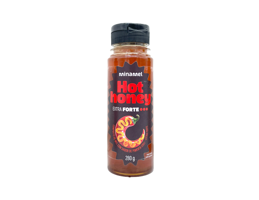 MEL COM PIMENTA EXTRA FORTE MINAMEL HOT HONEY 280 G (CX 12 UN)